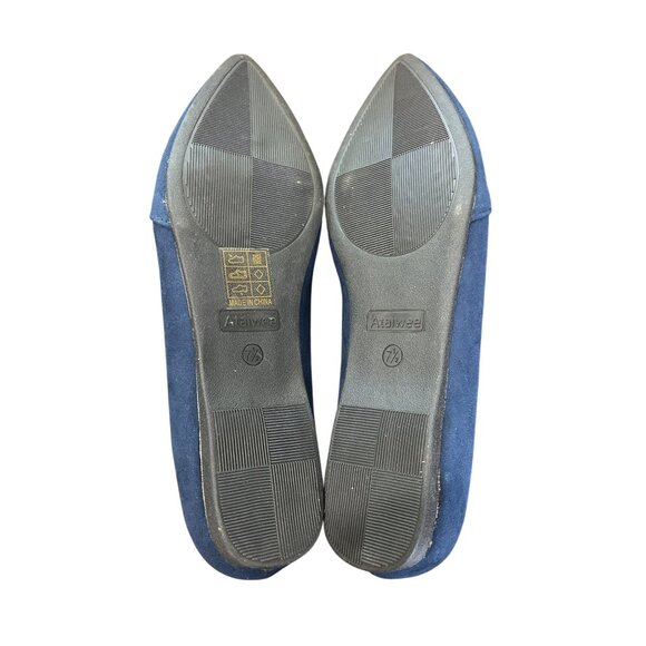 Ataiwee Womens Flats Blue Faux Suede Pointed Toe Size Size 7.5 - Picture 7 of 10